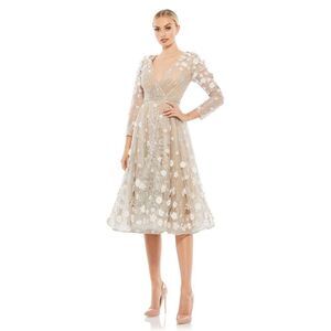 Mac Duggal FLORAL‎ EMBELLISHED LACE A-LINE COCKTAIL DRESS size 4